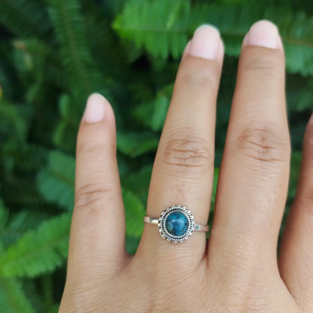 Cincin Perak Wanita Permata Turquoise R766
