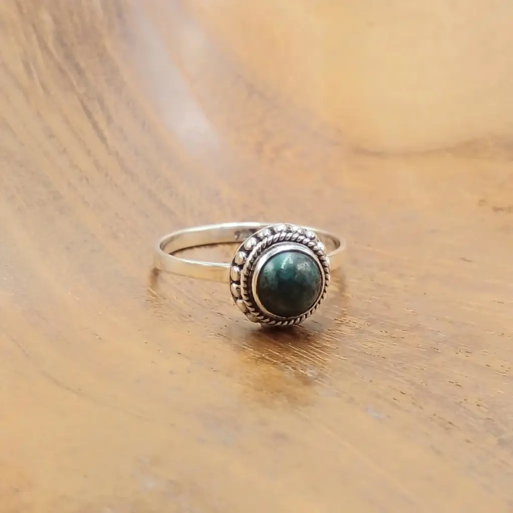 Cincin Perak Wanita Permata Turquoise R766