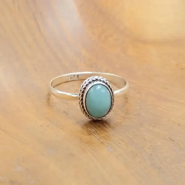 Cincin Perak Wanita Permata Larimar R768
