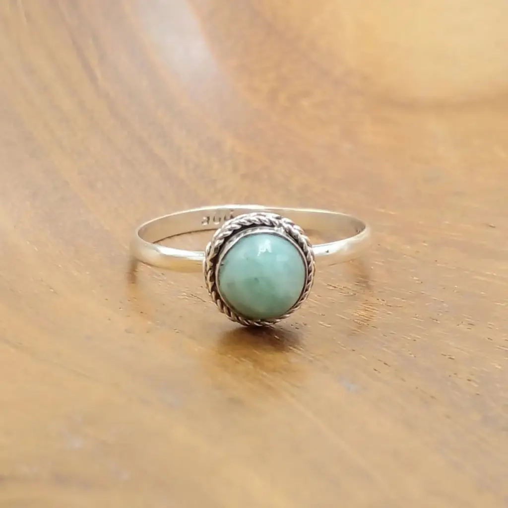 Cincin Perak Wanita Permata Larimar R768