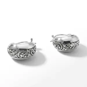 Anting Hoop Perak Ukir Asli Bali E1845 - Gambar 3