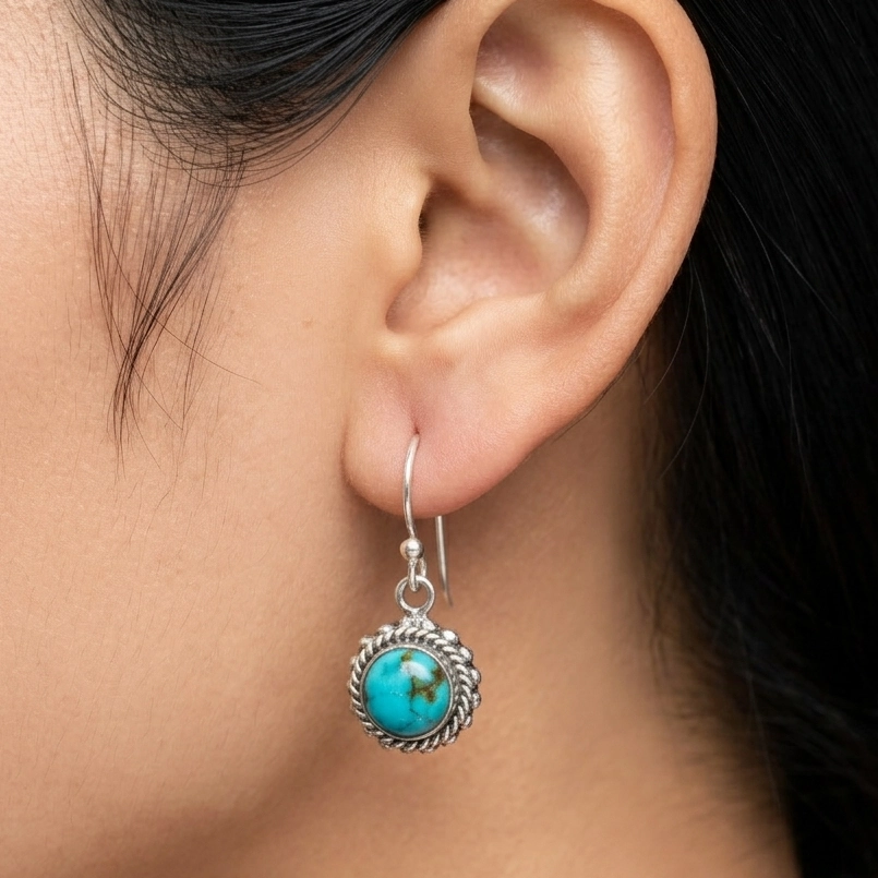 Anting Perak Bali Permata Asli (Twisted Wire - Jawan) E1856