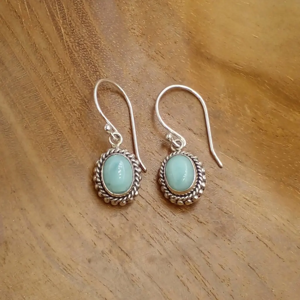 Anting Dangle Permata Perak Bali Asli (Twisted Wire - Jawan) E1858