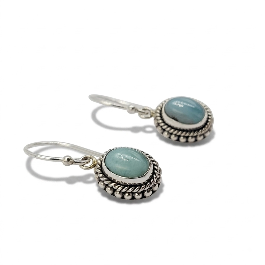 Anting Dangle Permata Perak Bali Asli (Twisted Wire - Jawan) E1858