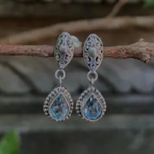 Anting Tusuk Gantung Perak 925 Permata Asli E1873 - Gambar 4