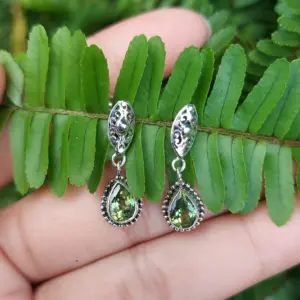 Anting Tusuk Gantung Perak 925 Permata Asli E1873 - Gambar 6