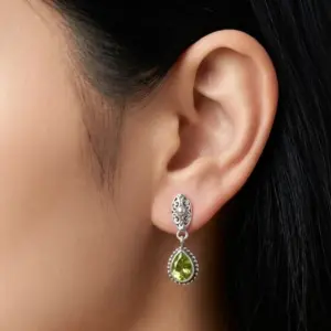 Anting Tusuk Gantung Perak 925 Permata Asli E1873 - Gambar 7
