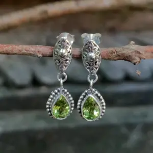 Anting Tusuk Gantung Perak 925 Permata Asli E1873 - Gambar 3