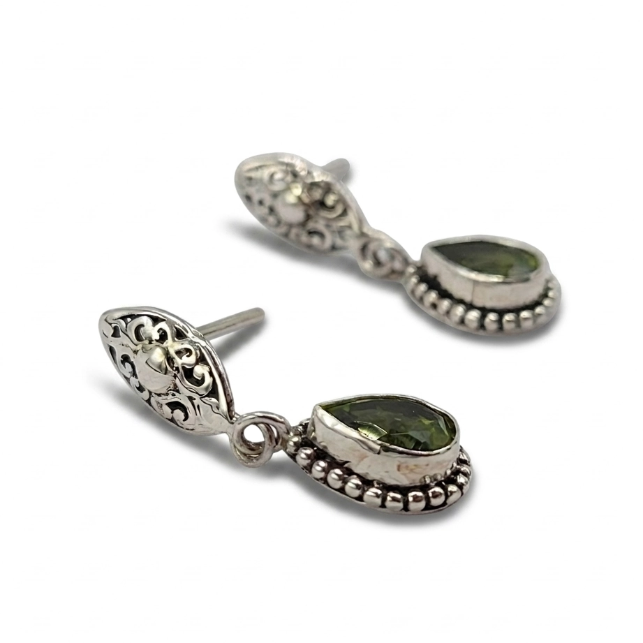 Anting Tusuk Gantung Perak 925 Permata Asli E1873