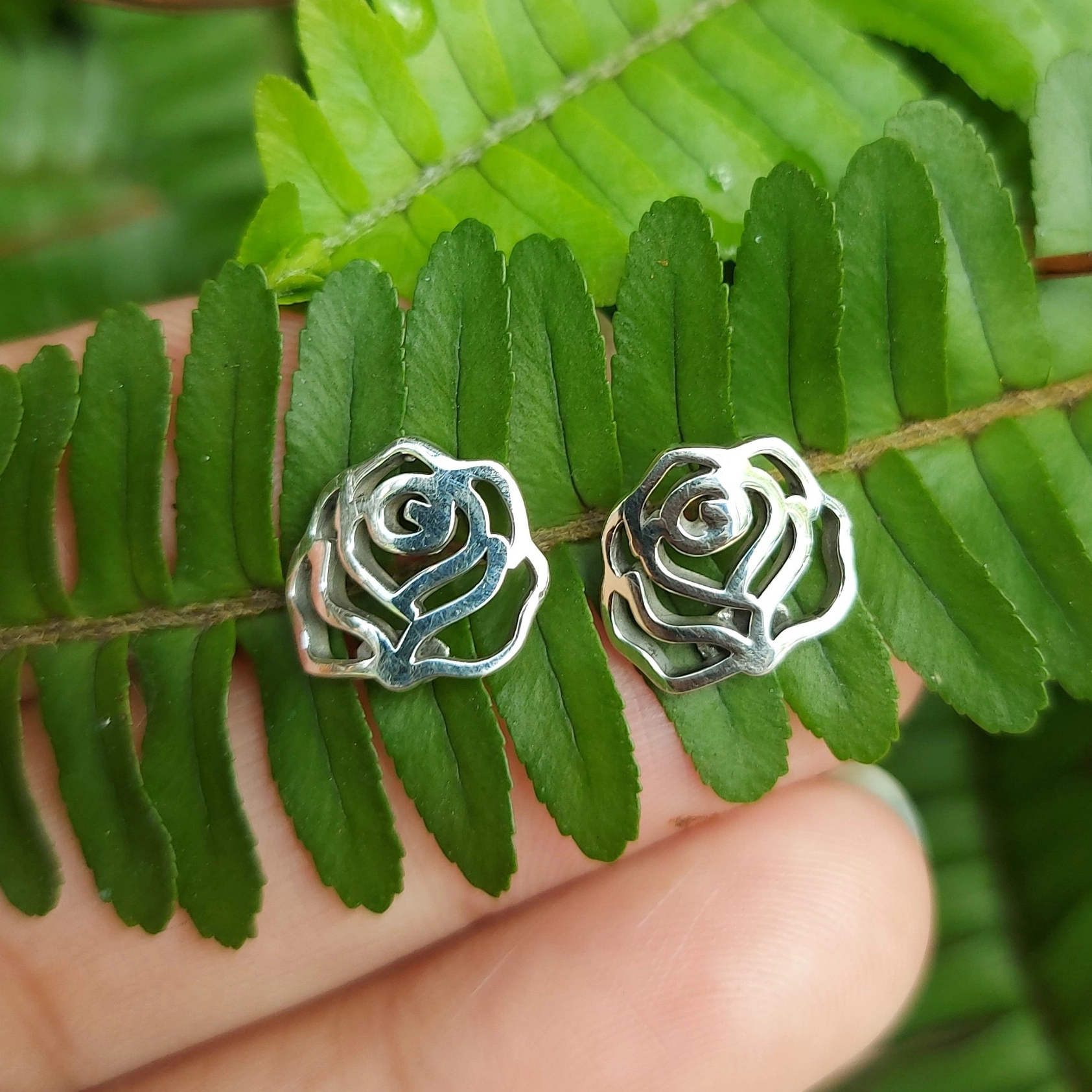 Anting Tusuk Mawar Perak 925 Asli E1942 - Gambar 4
