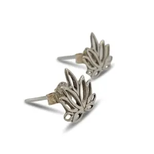 Anting Tusuk Lotus Perak 925 Asli (Lotus Stud Earrings) E1944 - Gambar 3