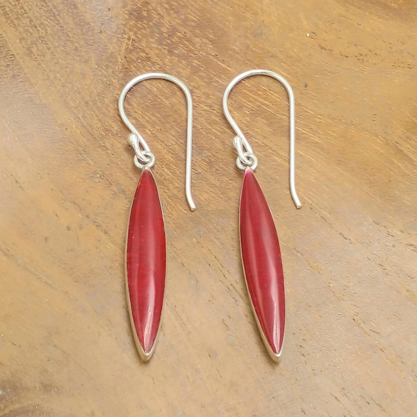 Anting Perak Kerang Markis Panjang (Shell Earrings) E1958 - Gambar 4