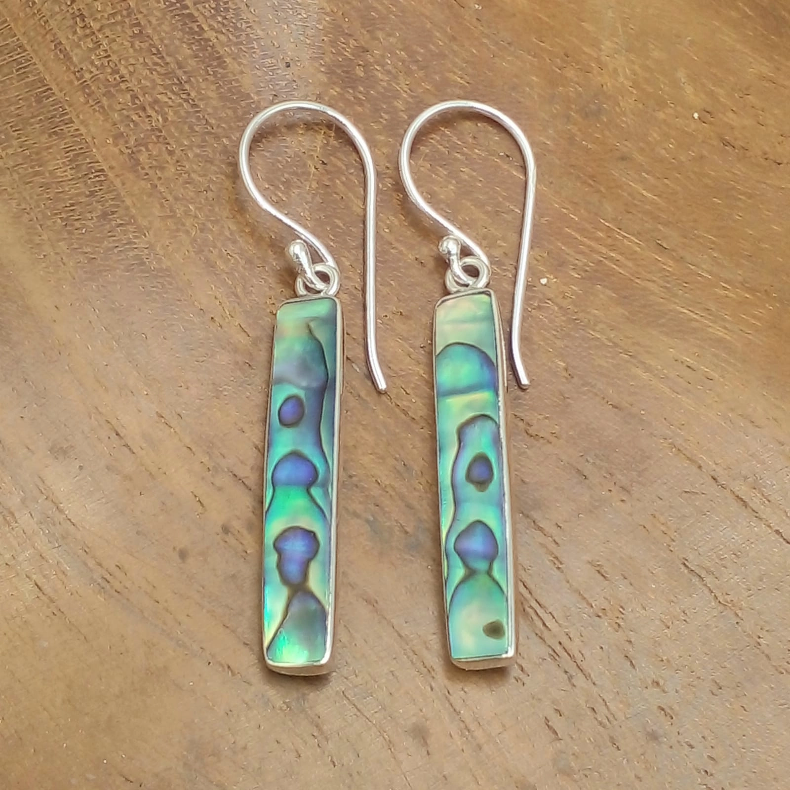 Anting Perak Kerang Persegi Panjang (Shell Earrings) E1959 - Gambar 3