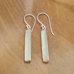 Anting Perak Kerang Persegi Panjang (Shell Earrings) E1959 - Gambar 5