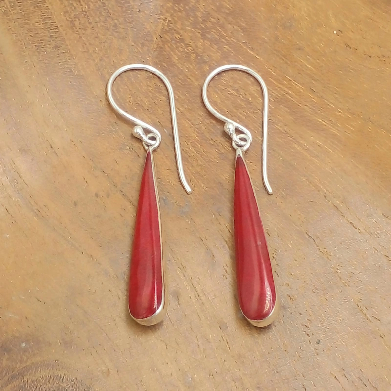 Anting Perak Kerang Tetes Panjang (Shell Earrings) E1960 - Gambar 4