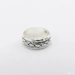 Cincin Perak Bali Motif Kepang | Bali Spinner Rings R625 - Gambar 2