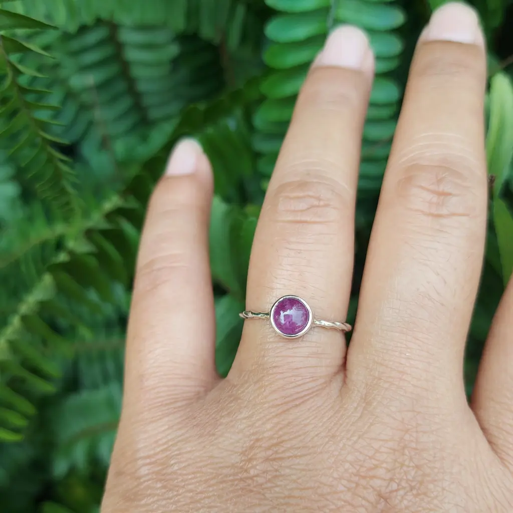 Cincin Perak 925 Wanita Permata Ruby R669