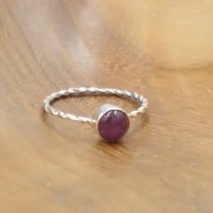 Cincin Perak 925 Wanita Permata Ruby R669 - Gambar 3