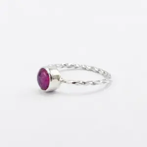 Cincin Perak 925 Wanita Permata Ruby R669 - Gambar 2