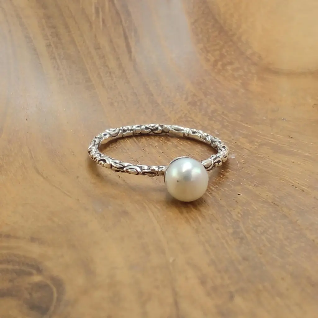 Cincin Perak 925 Wanita Mutiara (Bun) R683
