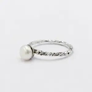 Cincin Perak 925 Wanita Mutiara (Bun) R683 - Gambar 2