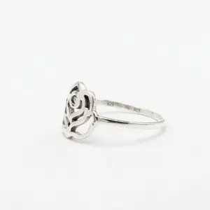 Cincin Bunga Mawar Perak Asli R787 - Gambar 2