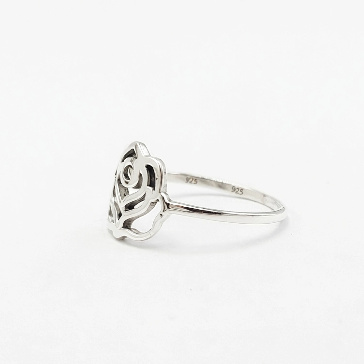 Cincin Bunga Mawar Perak Asli R787