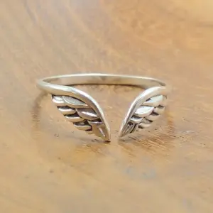 Cincin Sayap Malaikat Perak Asli (Angel Wing Ring) R788 - Gambar 3