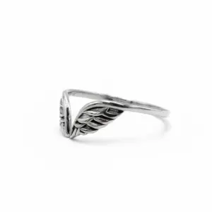 Cincin Sayap Malaikat Perak Asli (Angel Wing Ring) R788 - Gambar 2