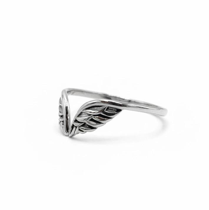 Cincin Sayap Malaikat Perak Asli (Angel Wing Ring) R788