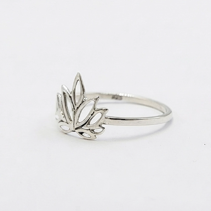 Cincin Bunga Lotus Perak Asli R789
