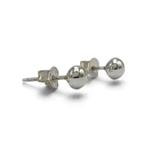 Anting Tusuk Bola Perak Asli (Silver Ball Studs) E1945 - Gambar 2