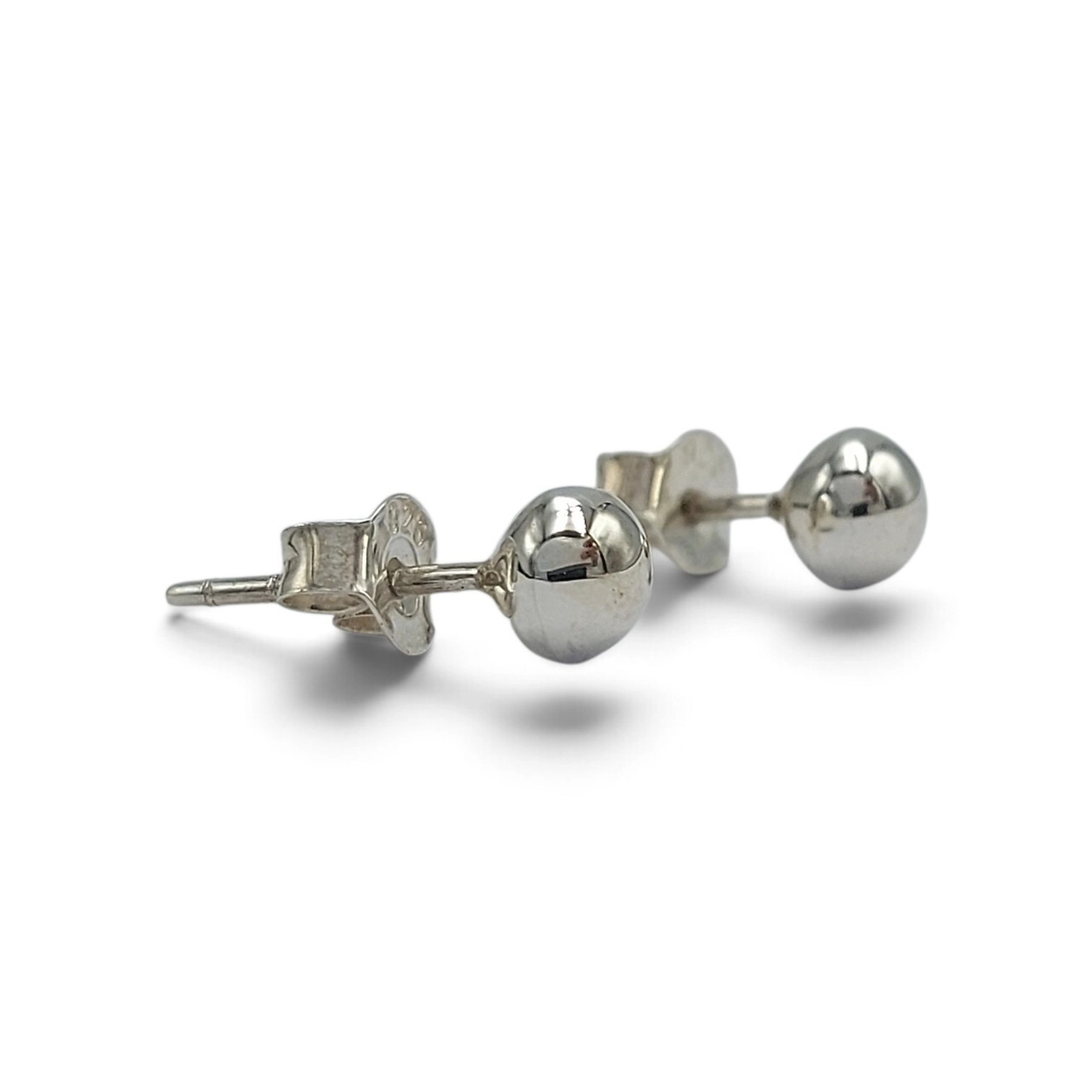 Anting Tusuk Bola Perak Asli (Silver Ball Studs) E1945 - Gambar 2