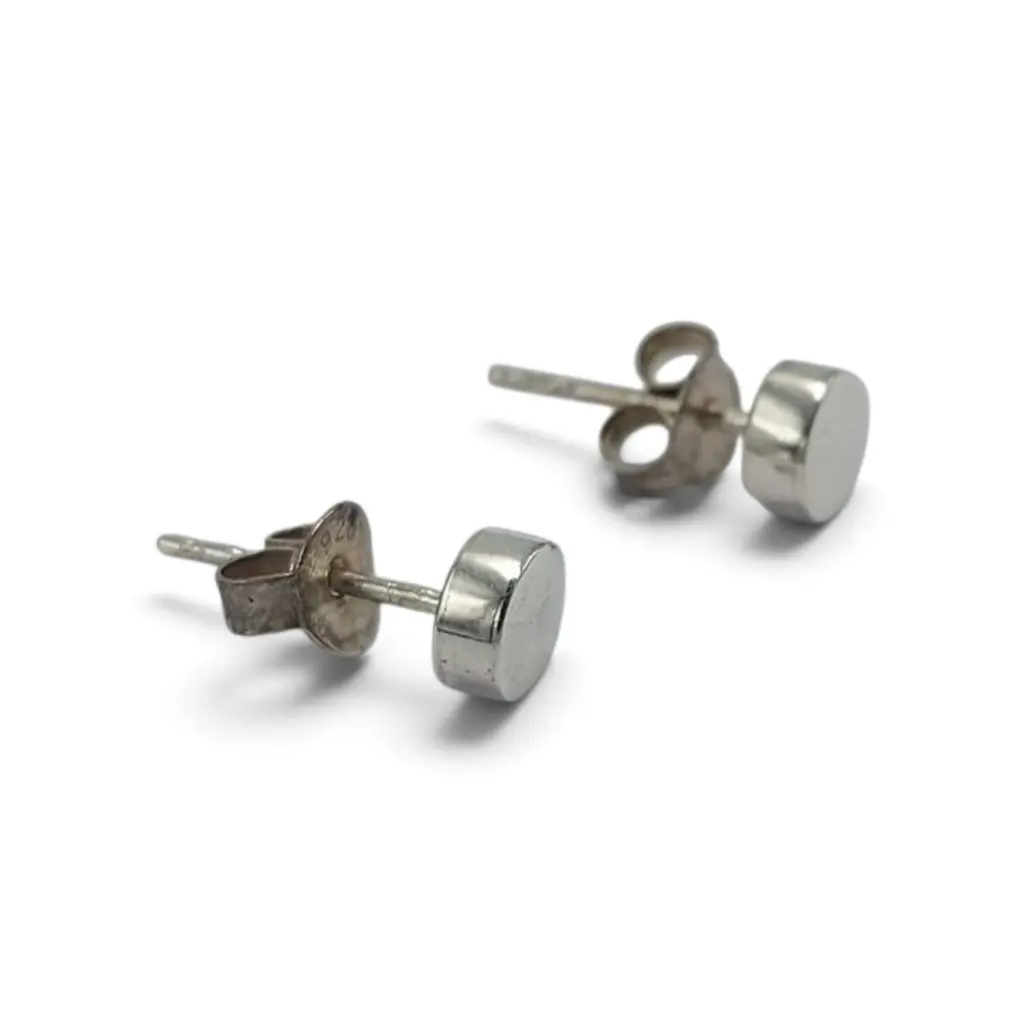Anting Tusuk Simple Minimalis Perak Asli (Disc Stud Earrings) E1946