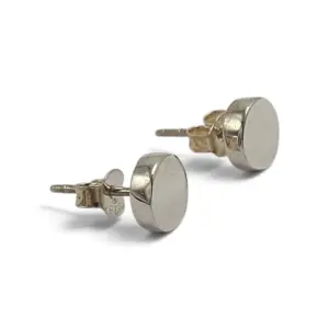Anting Tusuk Simple Minimalis Perak Asli (Disc Stud Earrings) E1946 - Gambar 2
