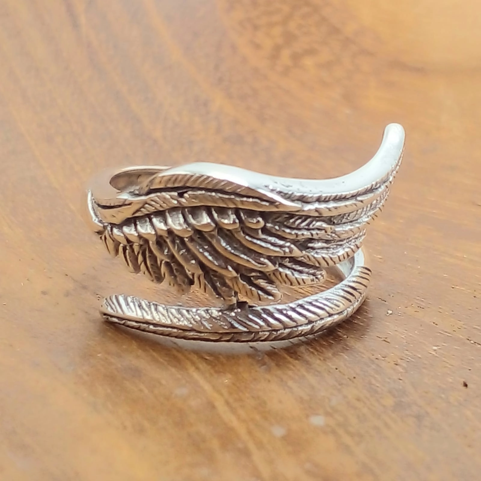 Cincin Sayap Malaikat Perak Asli R791 - Gambar 3