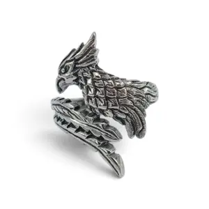 Cincin Phoenix Perak Asli R792 - Gambar 2