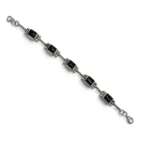 Gelang Perak Bali Wanita Black Onyx Asli B669 - Gambar 2