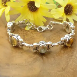 Gelang Perak 925 Permata Citrine Asli B670CTR - Gambar 2