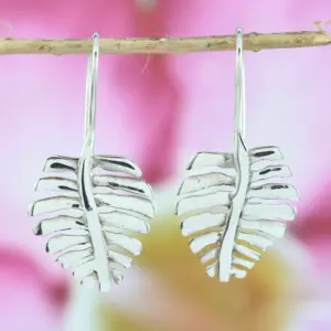 Anting Perak 925 Asli Motif Daun Monstera E1499 - Gambar 2