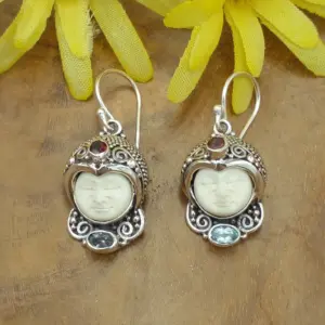 Anting Perak Ukir Bali