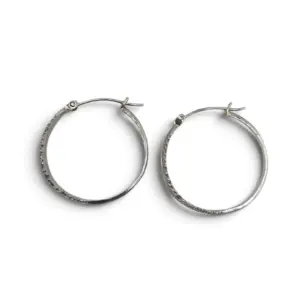 Anting Hoop Perak Asli Motif Daun Palma E1963 - Gambar 2