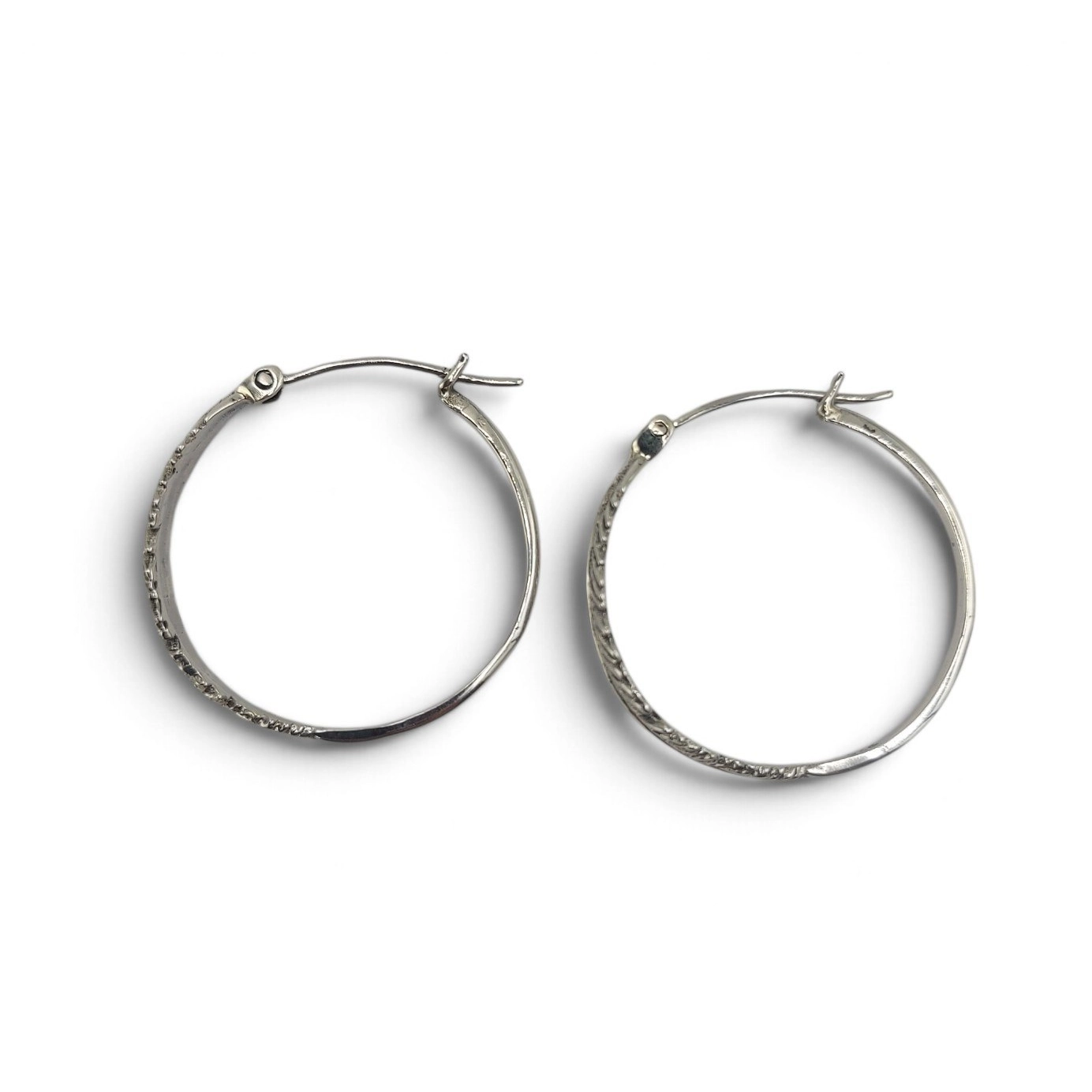 Anting Hoop Perak Asli Motif Daun Palma E1963 - Gambar 2