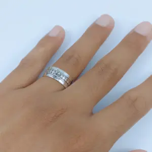 Cincin Perak 925 Asli Bali (Band Ring) R438 - Gambar 3