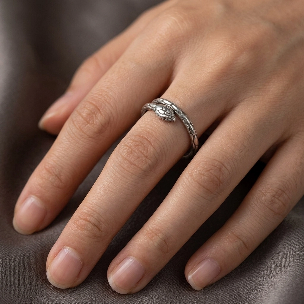 Cincin Perak Ular Kecil Asli Bali R786