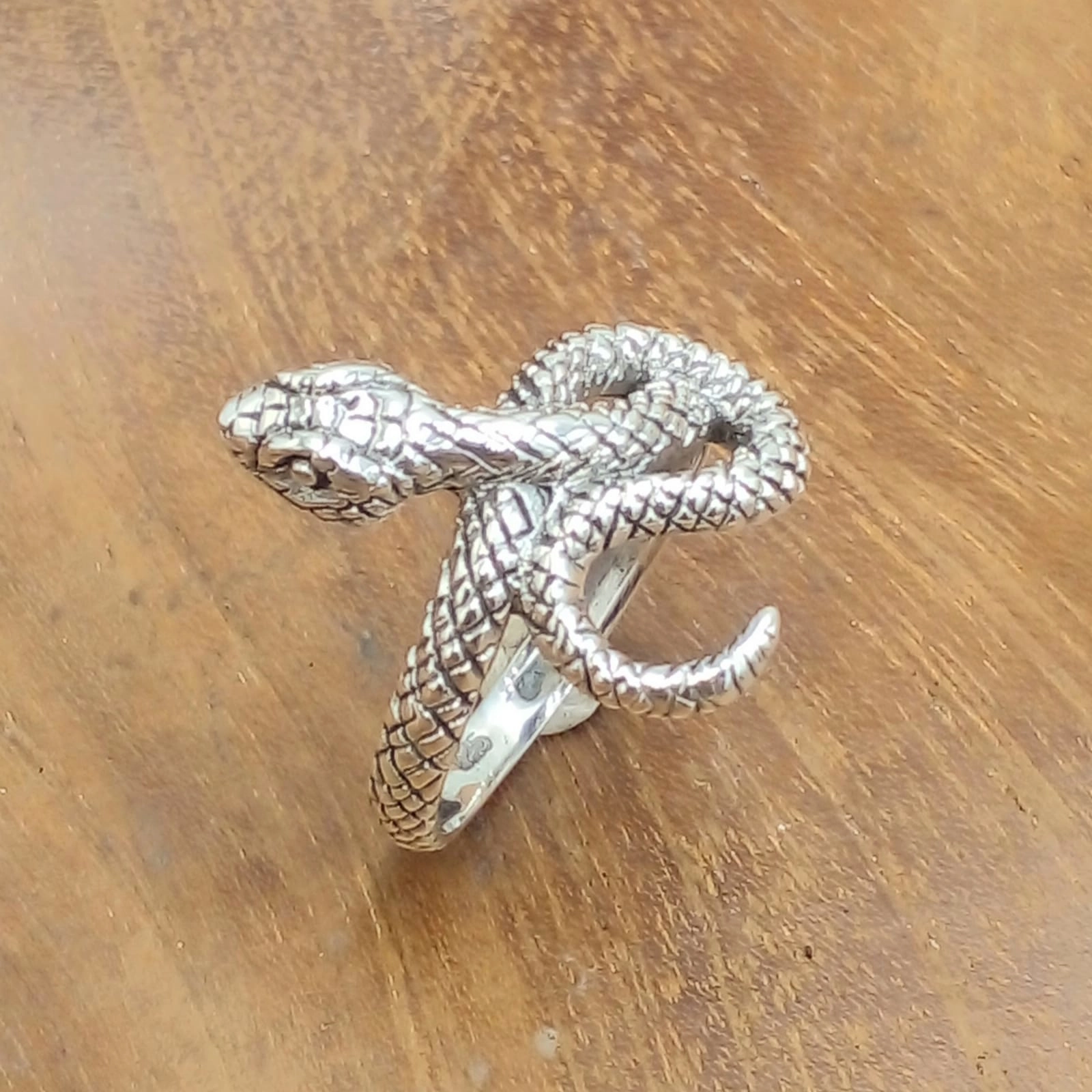 Cincin Perak Ular Asli Bali R794 - Gambar 3