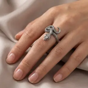 Cincin Perak Ular Asli Bali R794 - Gambar 4
