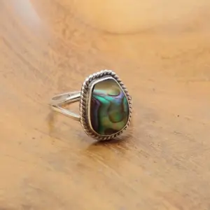 Cincin Perak Abalone Asli R798 - Gambar 3
