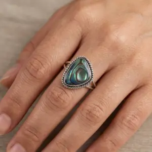 Cincin Perak Abalone Asli R798 - Gambar 6