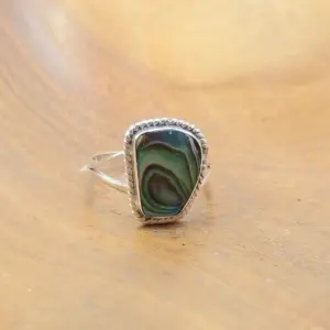 Cincin Perak Abalone Asli R798 - Gambar 5